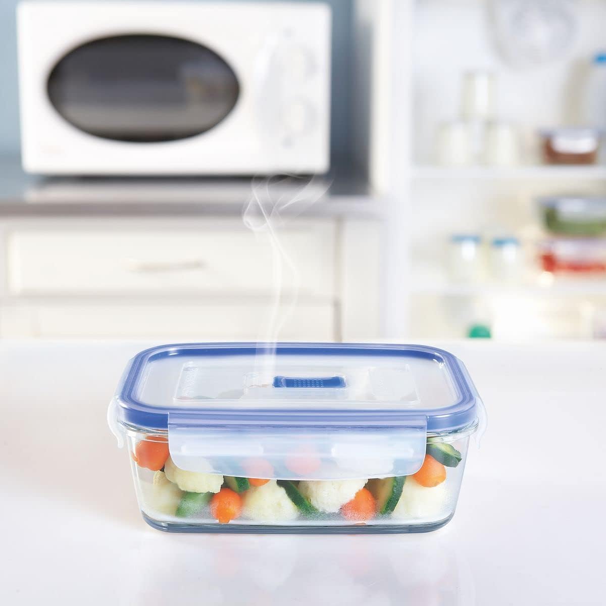 Luminarc Pure Box Active Glass Food Storage Container (Square, 5 cups/1200ml)