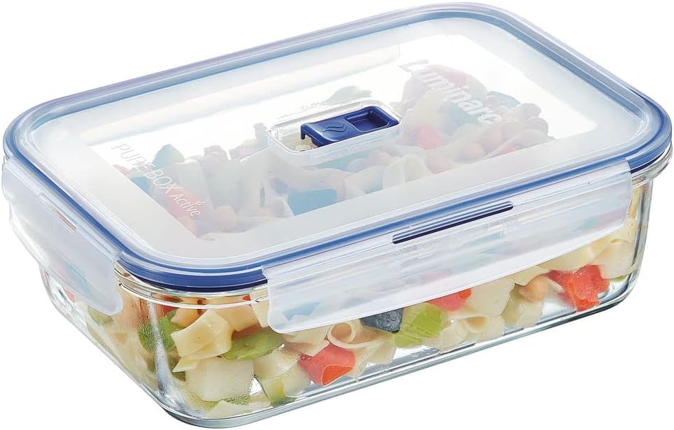 Luminarc Pure Box Active Glass Food Storage Container (Rect, 8.2 cups/1970ml)