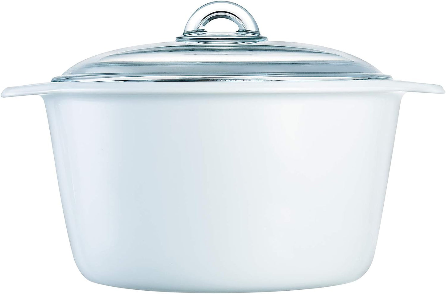Luminarc Vitro Blooming Round Ceramic Casserole Dish With Lid, 5 Quart, White