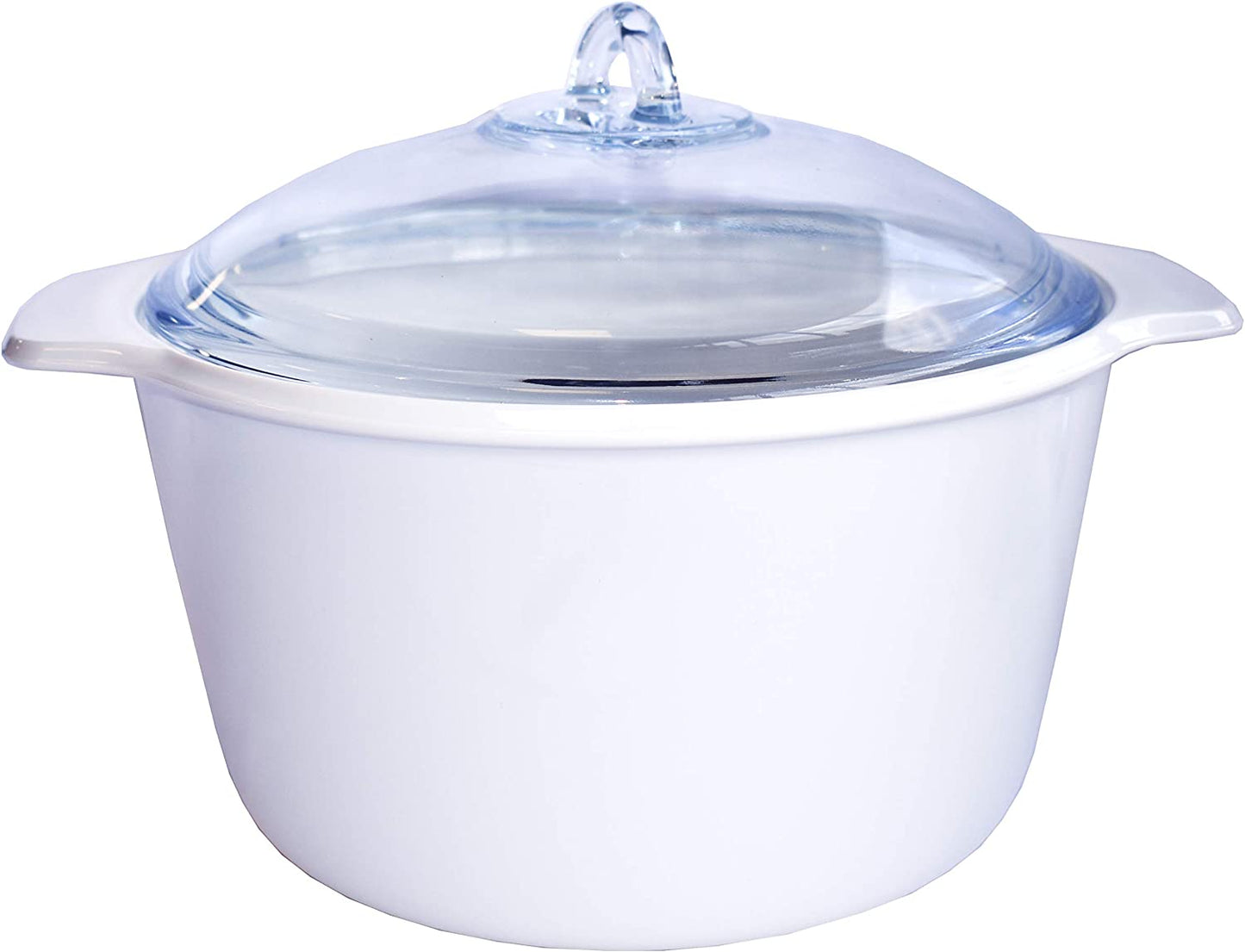 Luminarc Vitro Blooming Round Ceramic Casserole Dish With Lid, 5 Quart, White