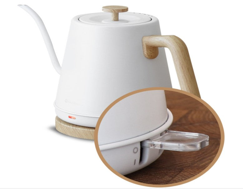 LP Living Plus Electric Gooseneck S/S Kettle, 1200W Quick Heating,One touch, 0.8L, White