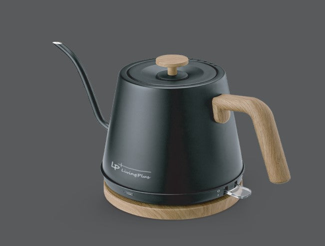 Lp Living Plus Electric Gooseneck S/S Kettle, 1200W Quick Heating,One touch, 0.8L, Black