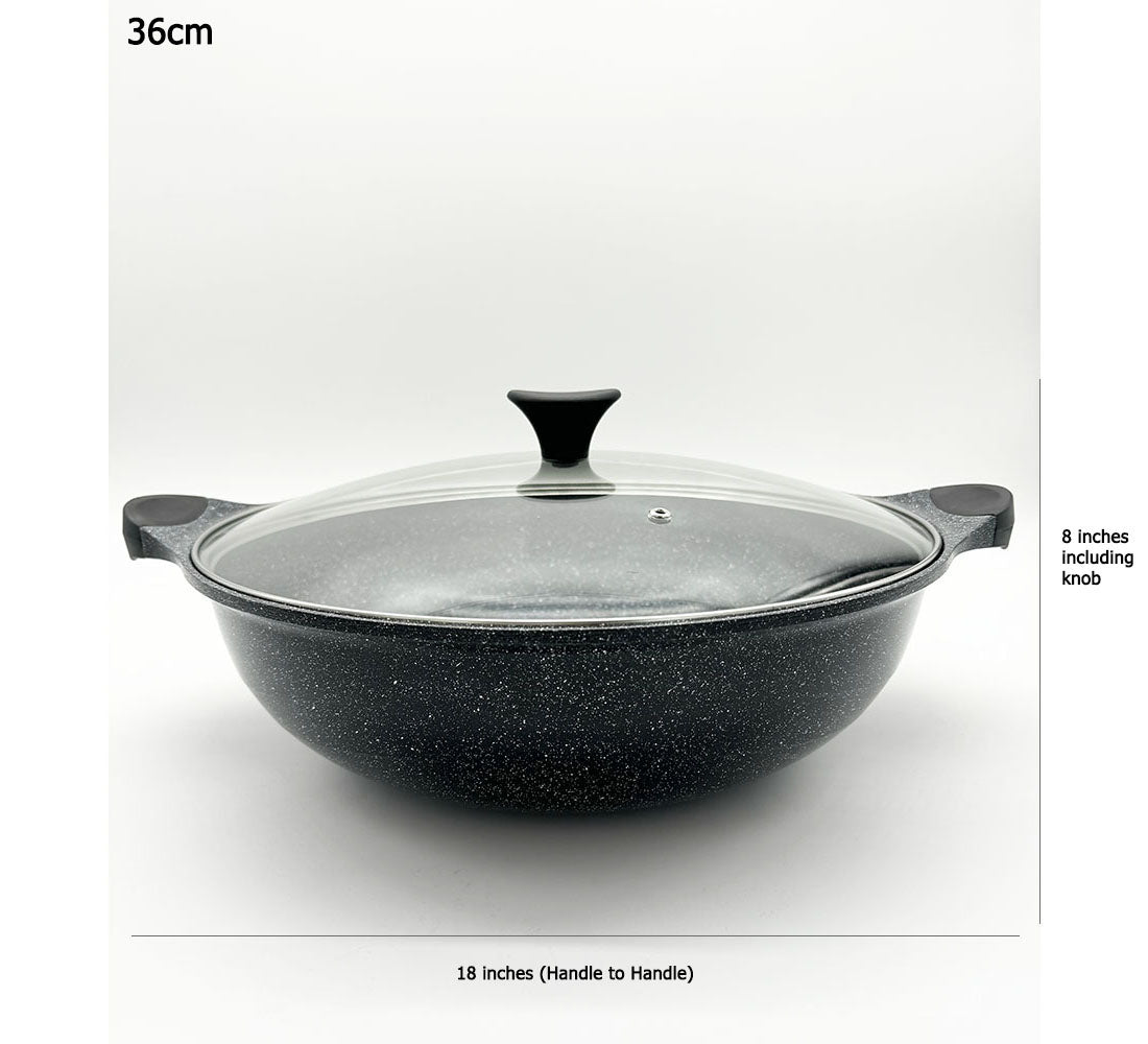 Dream Chef Two Handle Marble Wok Pan