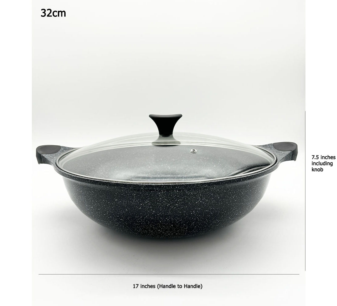 Dream Chef Two Handle Marble Wok Pan