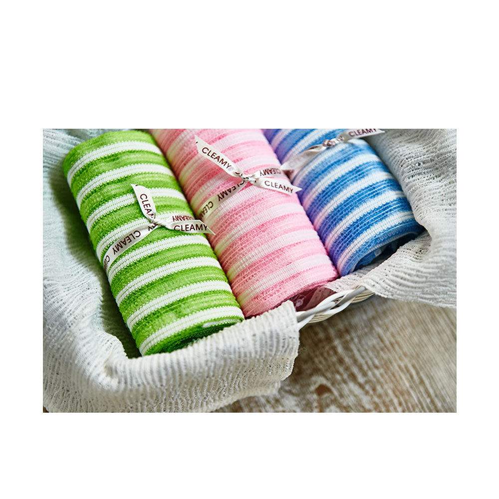 Sungbo Cleamy Korean Exfoliating Daily Shower Towel with Crimped Yarn (Set of 3)