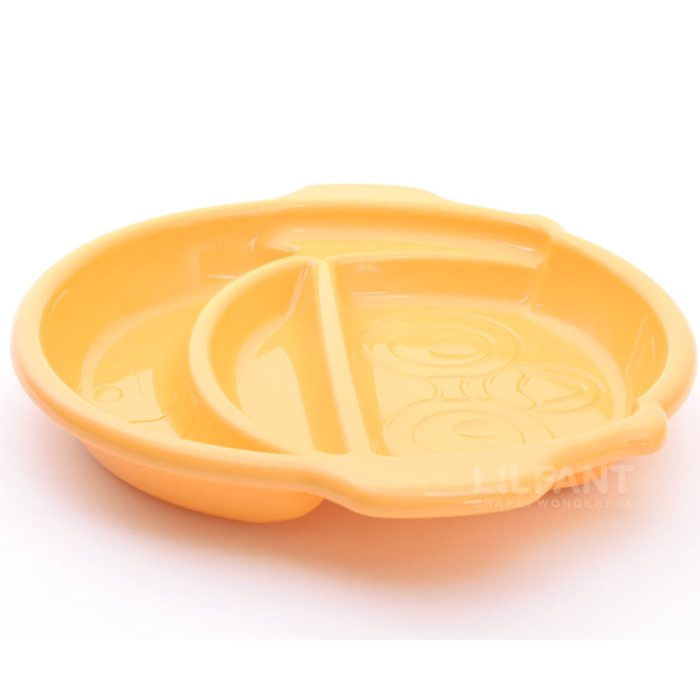 Pororo 3D Corn Face 3 Divider Food Plate, BPA Free, Microwave Safe for Babies