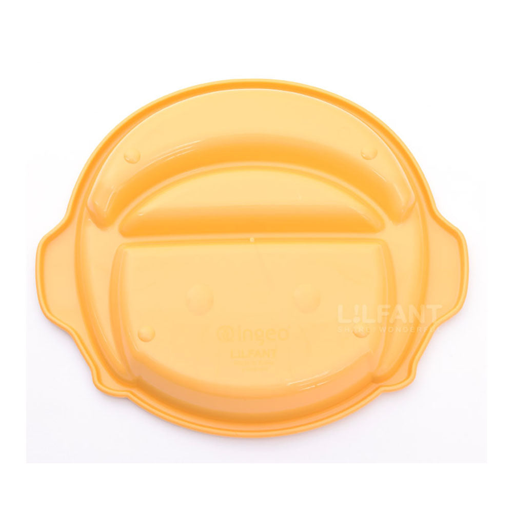 Pororo 3D Corn Face 3 Divider Food Plate, BPA Free, Microwave Safe for Babies