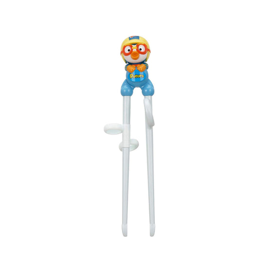 Pororo Kids Training Chopsticks for Toddler - Edison Non-Slip Right-handed Baby Training for Beginners with Silicone Rings 3 years and up (Pororo)