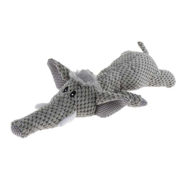 Pawfectpals Interactive Fun and Squeaky Stuffed Plushy Dog Toy (Elephant)