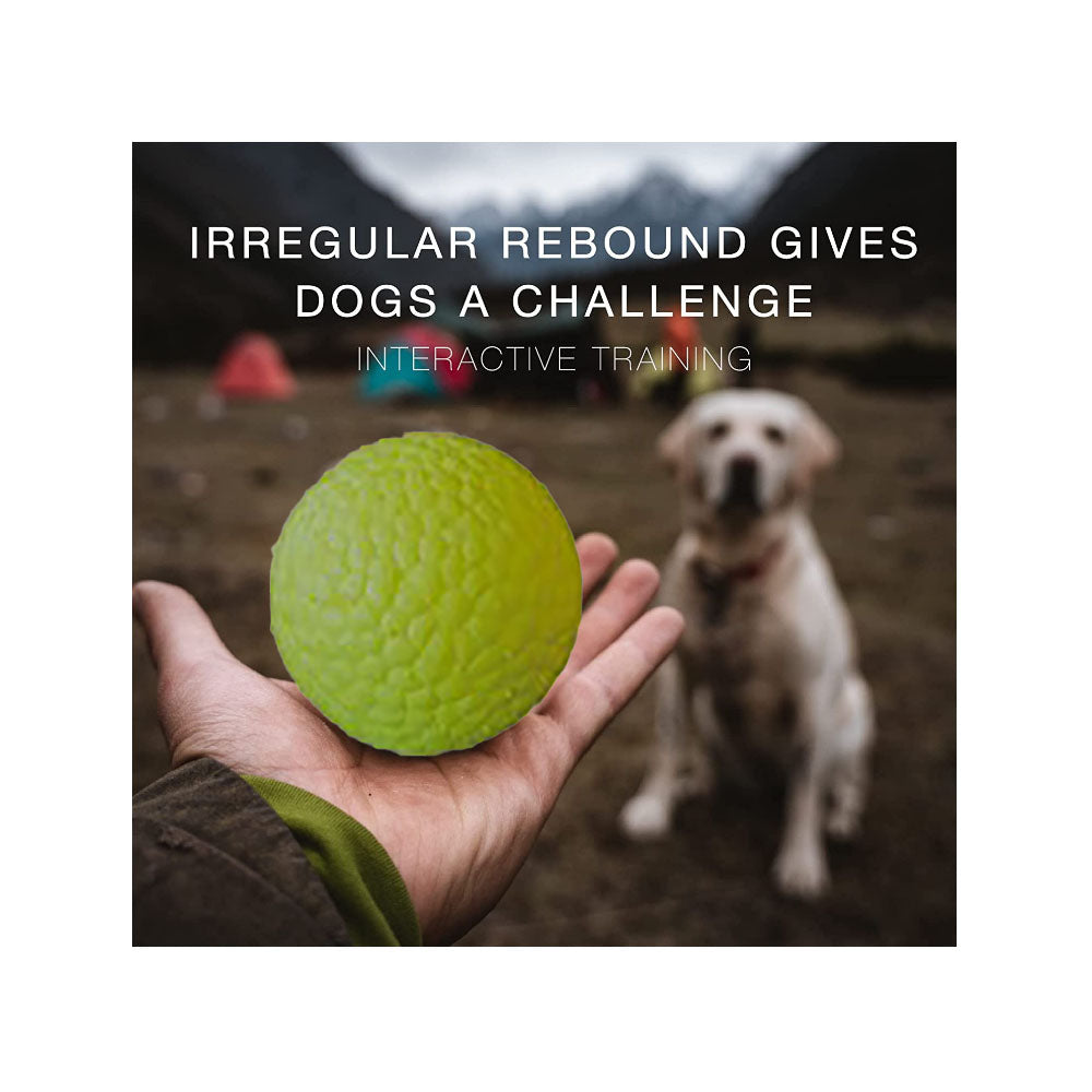 Pawfectpals Tough Bouncy Durable Bloom Ball for Aggressive Chewers, TPR Technology, Floating Rubber Ball, Easy to Clean, High Bounce Rate (Green Velvet)