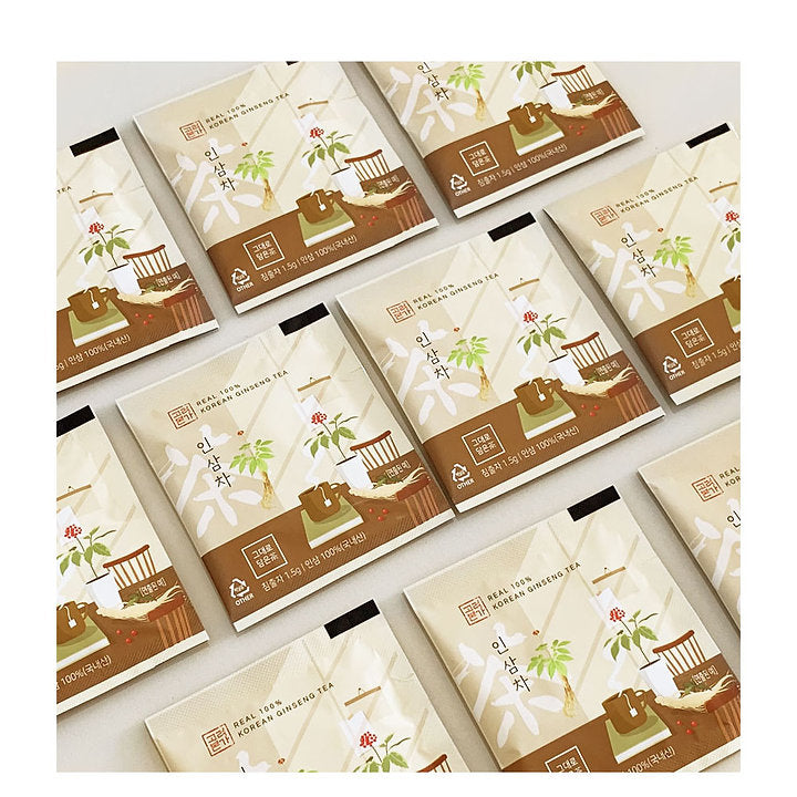 Real 100% Korean Ginseng Tea (20 Tea Bags x 1.5g)