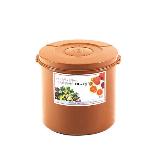 Ejen, E-jen, Kimchi Container, Fermentation Container, Brown, Korean, No smell, Container, Kitchen, Cookware, Perfeckitchenco, Pickled, dishwasher safe, freezer safe, microwave safe, Kimchi, Mud, Brown, Storage, Plastic, 12L, 3.1 gallon, round