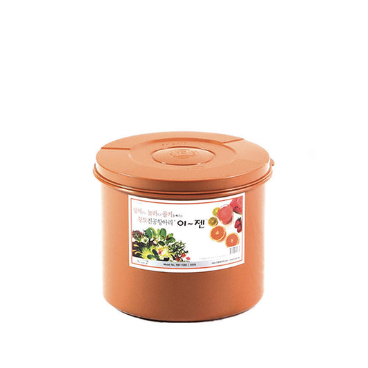 Ejen, E-jen, Kimchi Container, Fermentation Container, Brown, Korean, No smell, Container, Kitchen, Cookware, Perfeckitchenco, Pickled, dishwasher safe, freezer safe, microwave safe, Kimchi, Mud, Brown, Storage, Plastic, 8L, 2.1 gallon, round
