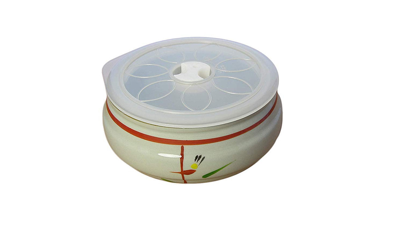 Nobilta Ceramic Bowl and Oven Storage Container (Red Stripe 550ml)
