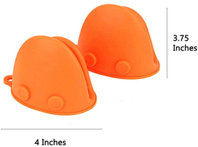 Silicone Oven Mitts | Hot Pot Holder | PerfectKitchenCo, Orange, Hot
