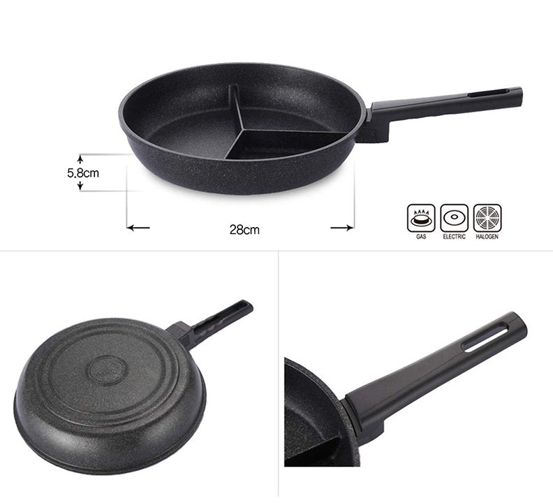 Gas, Electric, halogen, Clover, Divider, 3 Divider, Pancake, Kitchen, Cook, Perfectkitchenco, Non Stick, Eggs, Breakfast, Frying Pan, Pan, Black