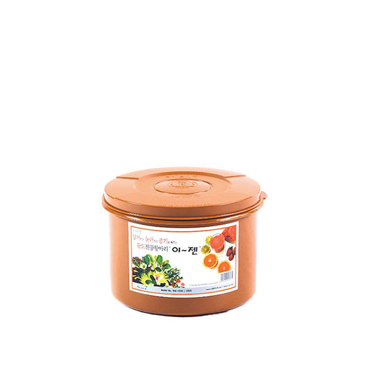 Ejen, E-jen, Kimchi Container, Fermentation Container, Brown, Korean, No smell, Container, Kitchen, Cookware, Perfeckitchenco, Pickled, dishwasher safe, freezer safe, microwave safe, Kimchi, Mud, Brown, Storage, Plastic, 3L, 0.8 gallon, round
