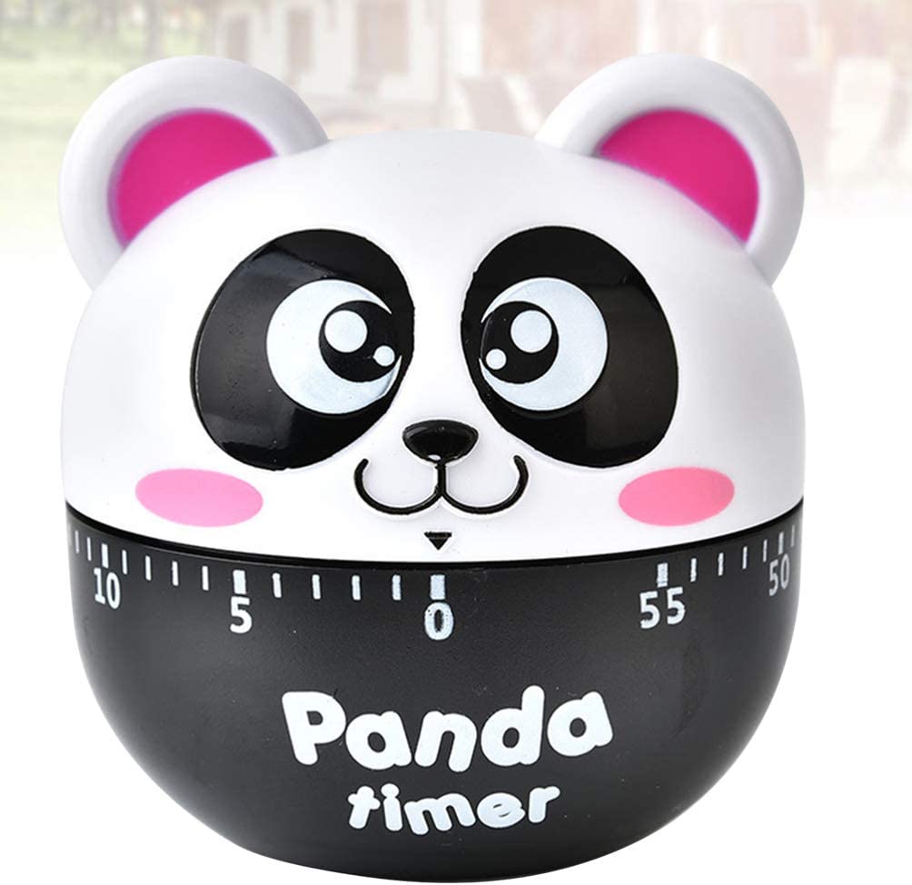 Cartoon Timer Cute Mechanical Timer Alarm for Home and Kitchen, Cooking, Baking, 60 Minutes,2.7inch (Panda)