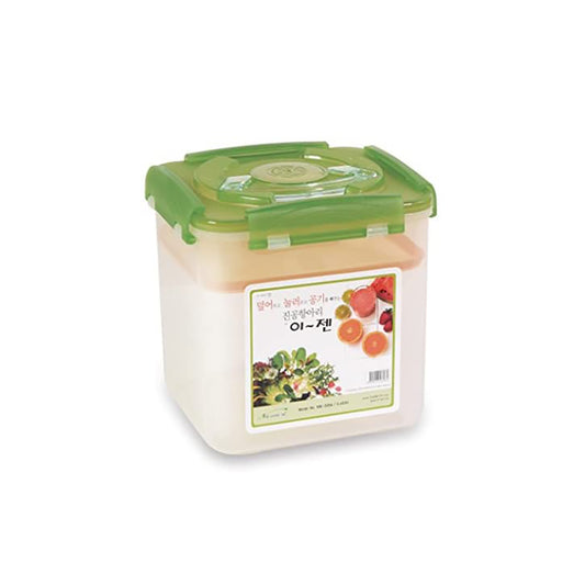 Ejen, E-jen, Kimchi Container, Fermentation Container, Brown, Korean, No smell, Container, Kitchen, Cookware, Perfeckitchenco, Pickled, dishwasher safe, freezer safe, microwave safe, Kimchi, Green, Clear, Storage, Plastic, 6.4L, 1.6 gallon