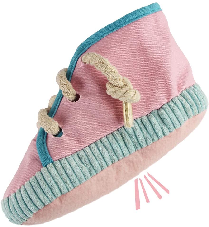 Pet supply,pet toy, high top shoe, squeaky, dog, cat, rope, shoe, sneaker, pink, blue, animal, reduce bad behavior, toy