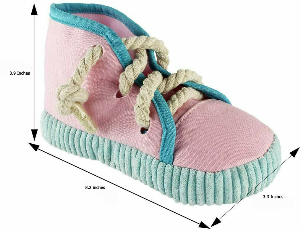 Pet supply,pet toy, high top shoe, squeaky, dog, cat, rope, shoe, sneaker, pink, blue, animal, reduce bad behavior, toy