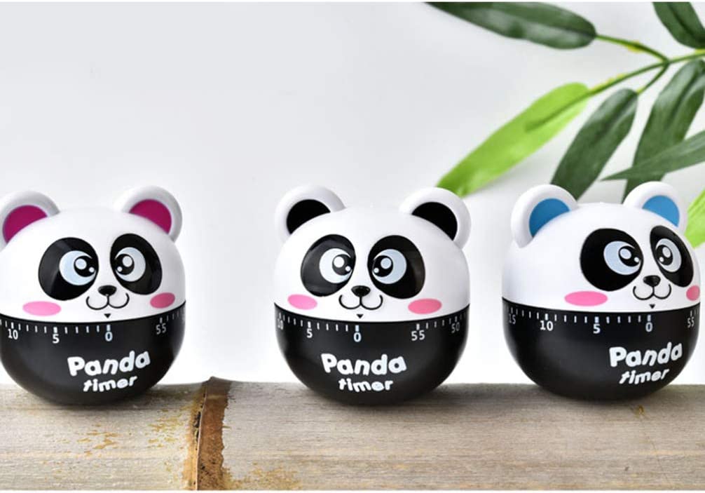 Cartoon Timer Cute Mechanical Timer Alarm for Home and Kitchen, Cooking, Baking, 60 Minutes,2.7inch (Panda)