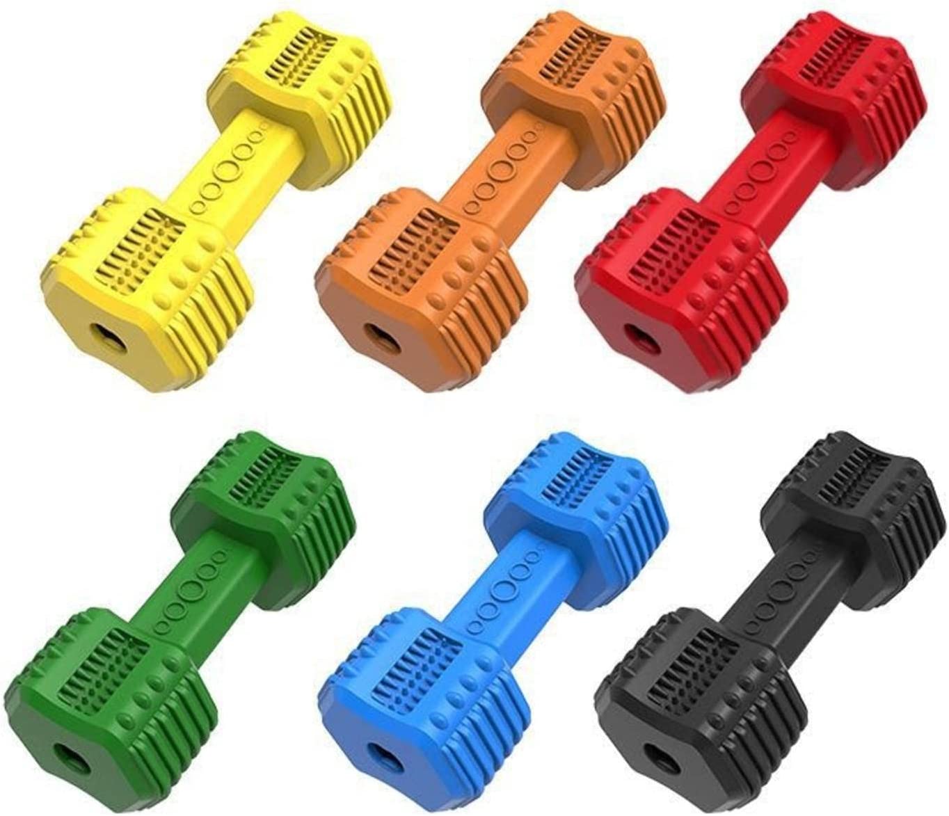 Pawfectpals Indestructible Dumbbell Dog Chew Toys for Aggressive chewers, Interactive Puzzle Treat Toy, Food Dispenser Feeder, Natural Rubber Bite Resistant for Healthy Teeth Dental Cleaning (Red)