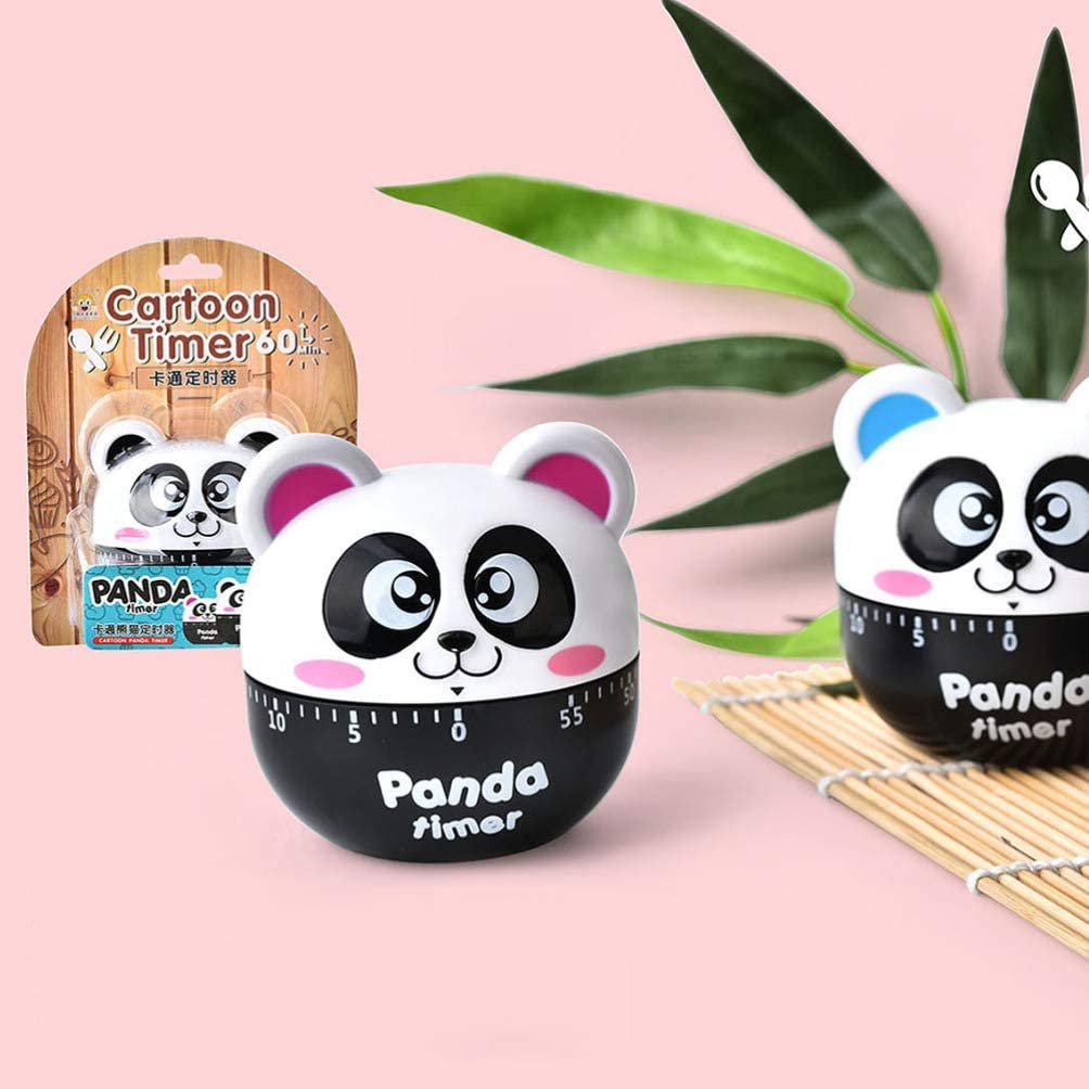 Cartoon Timer Cute Mechanical Timer Alarm for Home and Kitchen, Cooking, Baking, 60 Minutes,2.7inch (Panda)