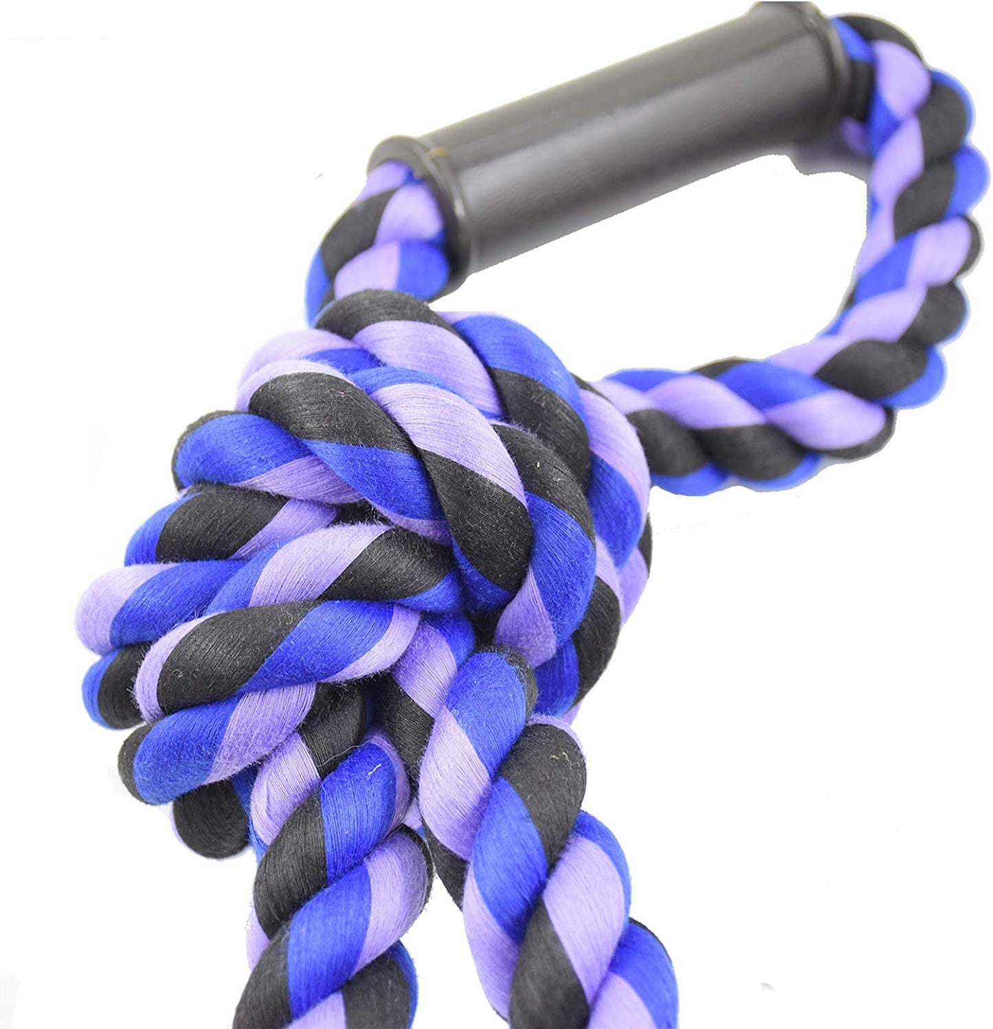 Pawfectpals Tough Twisted Dog Chew Rope Toy Teething and Tug of War for Aggressive Chewers (Handle- Purple)