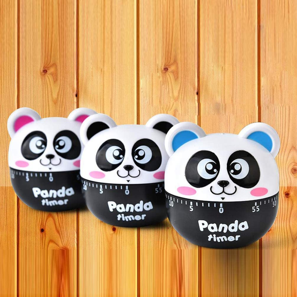 Cartoon Timer Cute Mechanical Timer Alarm for Home and Kitchen, Cooking, Baking, 60 Minutes,2.7inch (Panda)