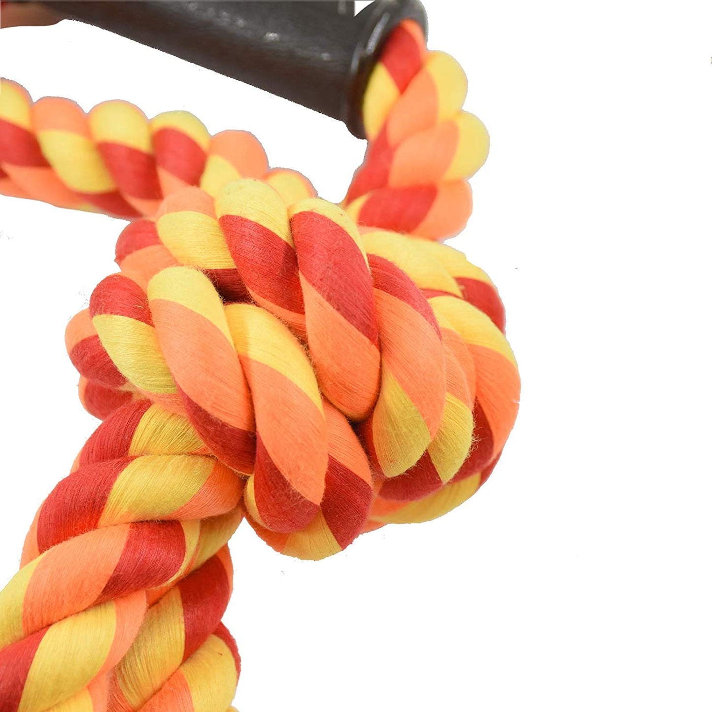 Pawfectpals Tough Twisted Dog Chew Rope Toy Teething and Tug of War for Aggressive Chewers (One Handle-Orange)