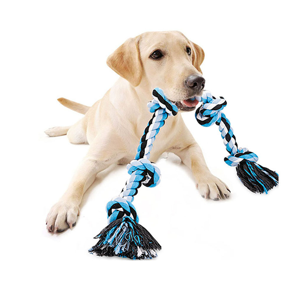Pawfectpals Tough Twisted Dog Chew Rope Toy Teething and Tug of War for Aggressive Chewers (5 Knots-Pink)