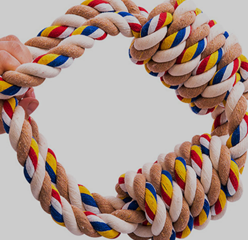 Pawfectpals Tough Twisted Dog Chew Rope Toy Teething and Tug of War for Aggressive Chewers (Double Grip Loops and Knots)