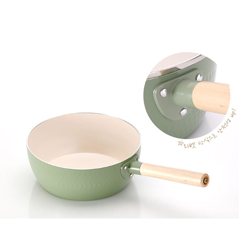Cookin IH Mood Induction Ceramic Sauce Pot with Wood Handle and Glass Lid 20cm