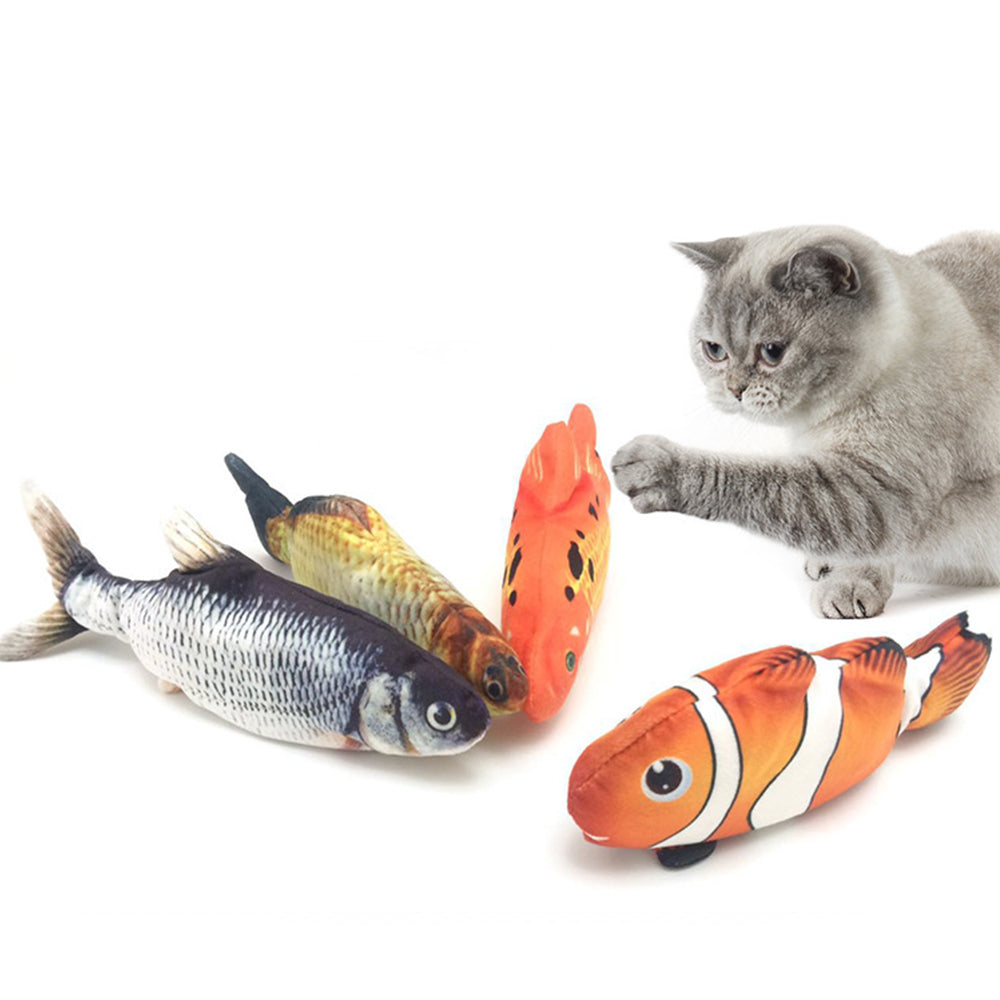 Pet Toy, Pet Supply, Floppy Fish Toy, Silver Fish, Charging, Dog, Cat