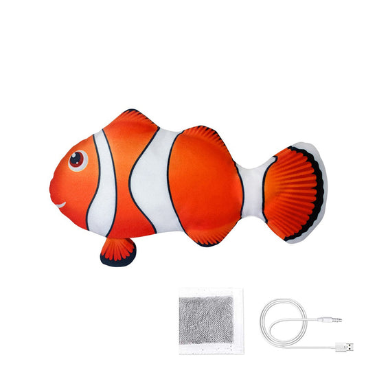 PawfectPals Interactive Touch Sensitive Fish Toy with Catnip (Orange)