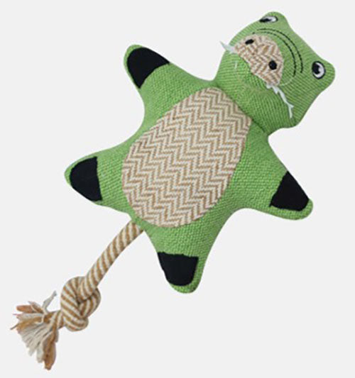 Pawfectpals Squeaky and Durable Dog Chew Toy with Rope Tail (Alligator)