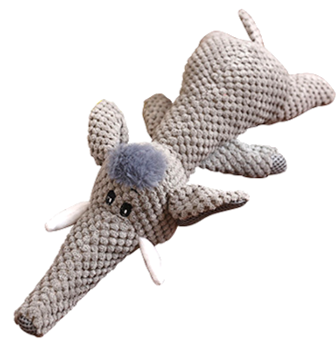 Pawfectpals Interactive Fun and Squeaky Stuffed Plushy Dog Toy (Elephant)