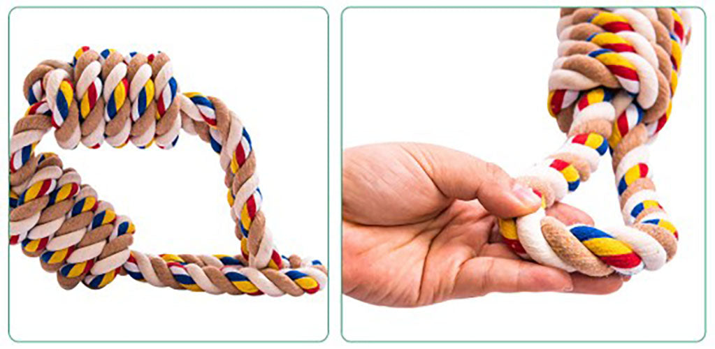 Pawfectpals Tough Twisted Dog Chew Rope Toy Teething and Tug of War for Aggressive Chewers (Double Grip Loops and Knots)