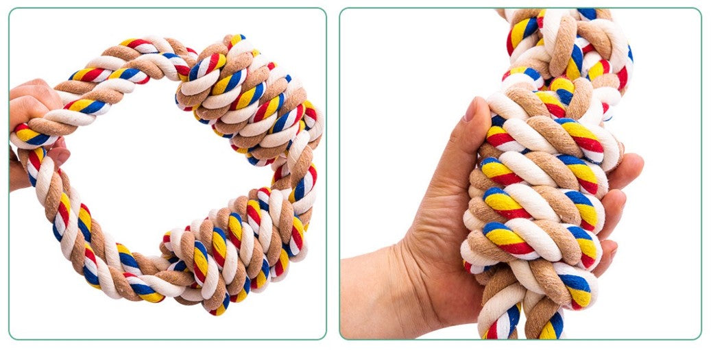 Pawfectpals Tough Twisted Dog Chew Rope Toy Teething and Tug of War for Aggressive Chewers (Double Grip Loops and Knots)