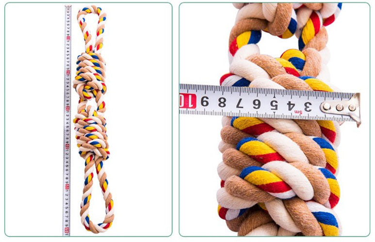 Pawfectpals Tough Twisted Dog Chew Rope Toy Teething and Tug of War for Aggressive Chewers (Double Grip Loops and Knots)