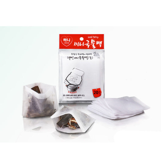 100 Disposable Tea Filter Bags for Loose Tea, Soup Ingredients, Herbs, Coffee, 20pc x 5 pack (4.5x3.7in)