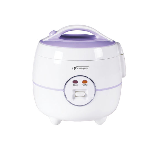 LP LIVING PLUS Electric Rice Cooker, Non stick, One Touch Button, with Steamer Tray, Measuring Cup and Rice Spoon (1.0L)