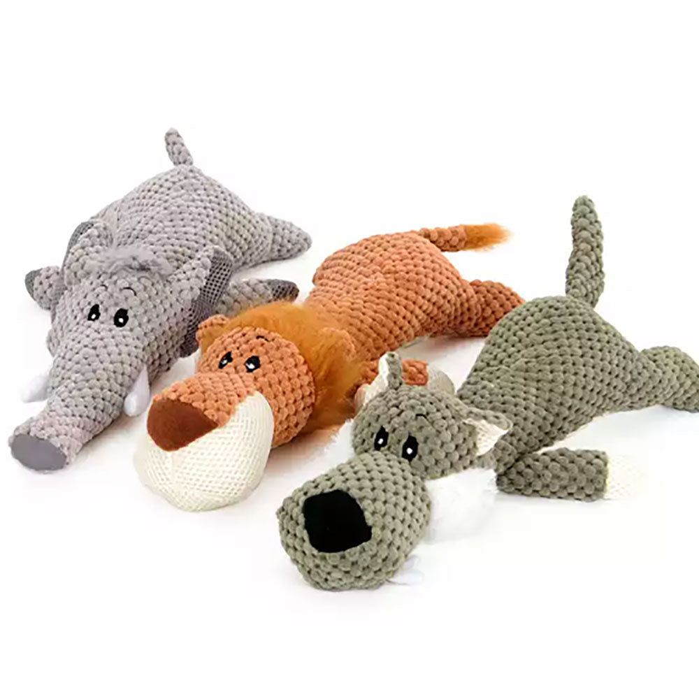 Pawfectpals Interactive Fun and Squeaky Stuffed Plushy Dog Toy (Lion)