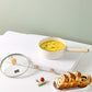 Cookin IH Mood Induction Ceramic Sauce Pot with Wood Handle and Glass Lid 18cm