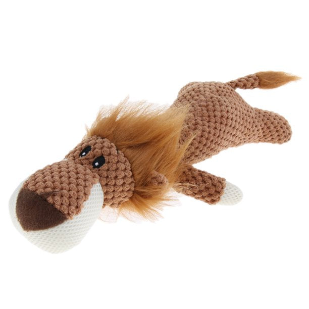 Pawfectpals Interactive Fun and Squeaky Stuffed Plushy Dog Toy (Lion)