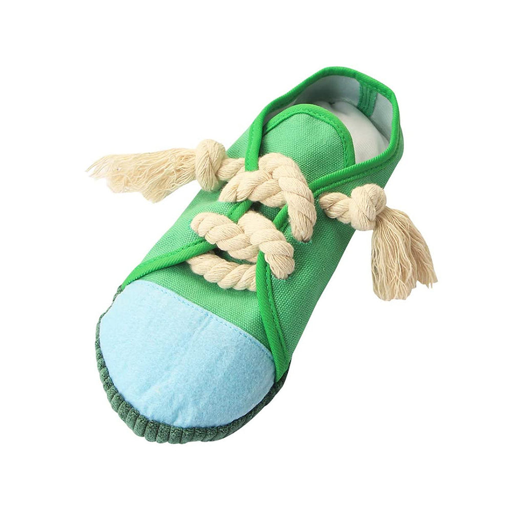 Pet supply,pet toy, shoe, squeaky, dog, cat, rope, shoe, sneaker,green, blue, purple, animal, reduce bad behavior, toy