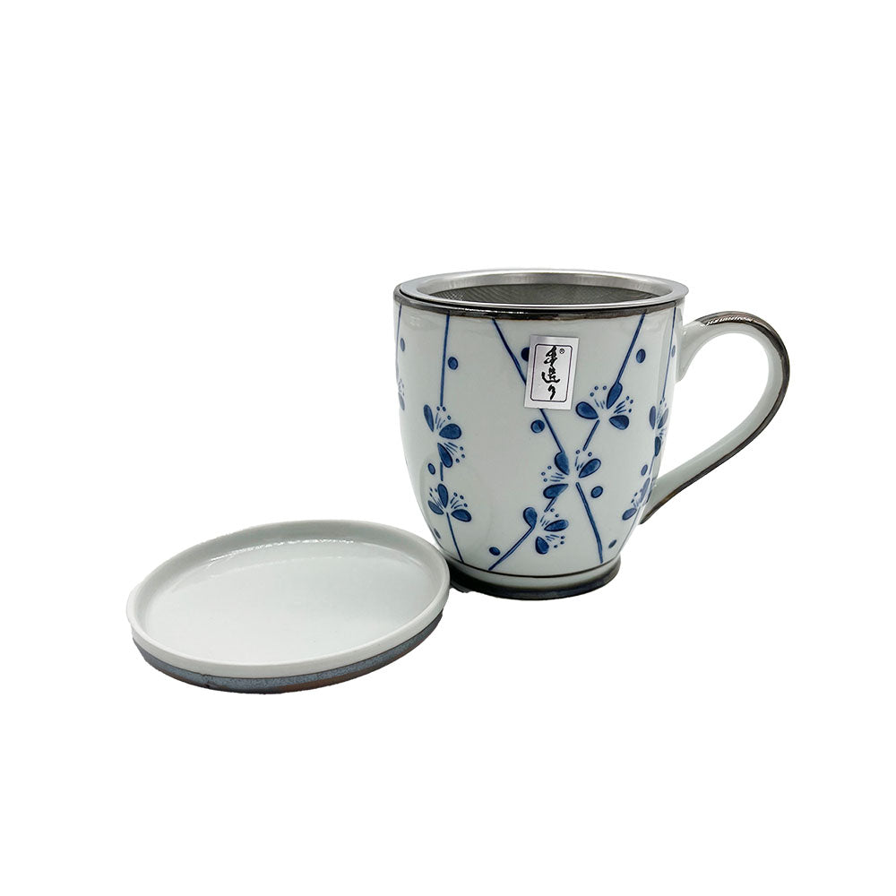 Green Tea Mug with Strainer and Cover