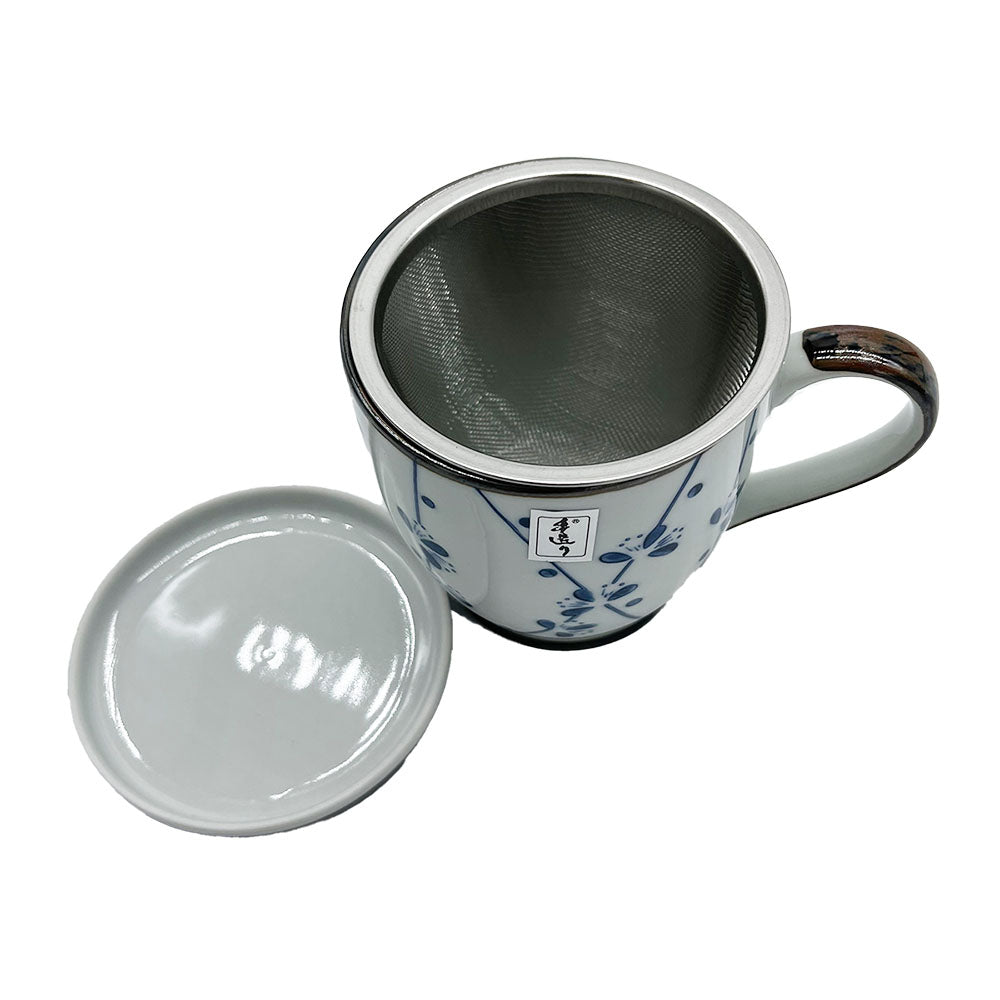 Green Tea Mug with Strainer and Cover