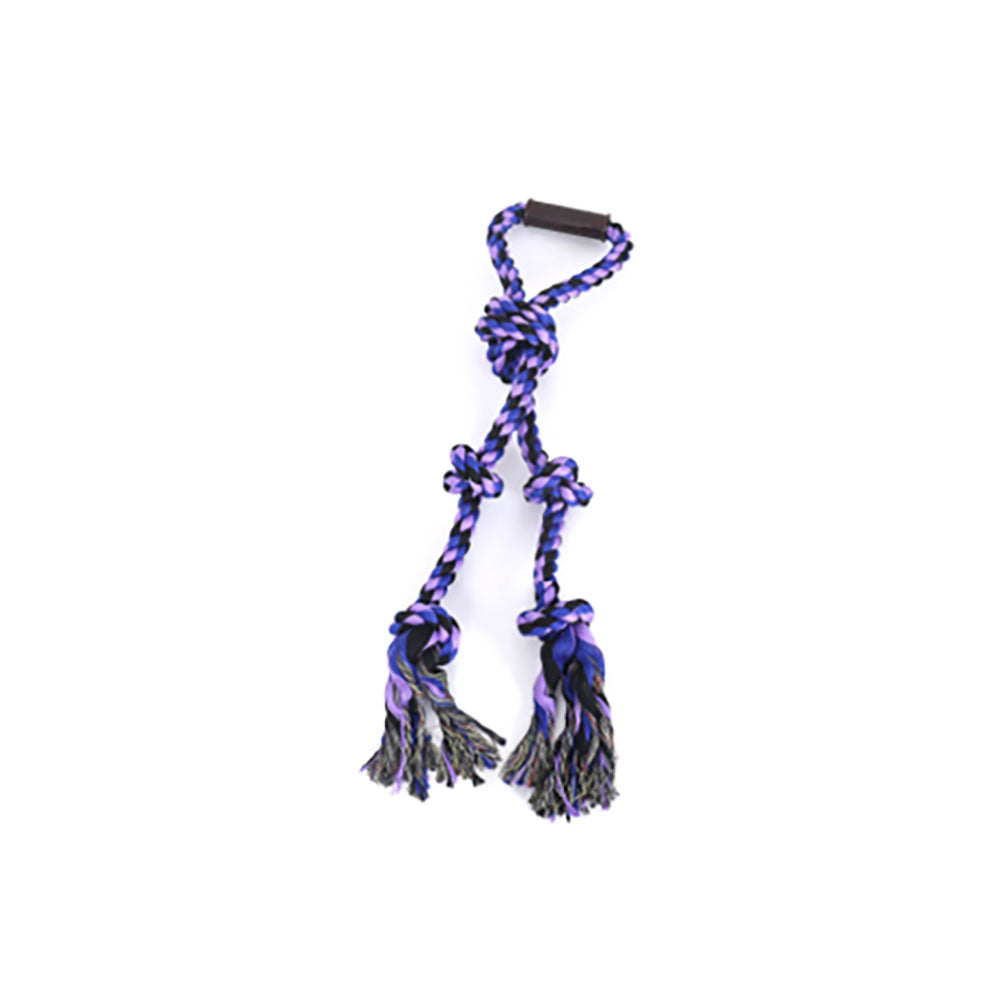 Pawfectpals Tough Twisted Dog Chew Rope Toy Teething and Tug of War for Aggressive Chewers (Handle- Purple)